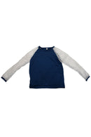 Women's Casual Lace Crochet Long Sleeve Sweatshirt Blouse Tops L blue