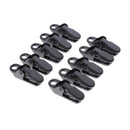 20 Pieces Plastic Tie Down Emergency Awning Set Tarp Clip Tent Clamp Black