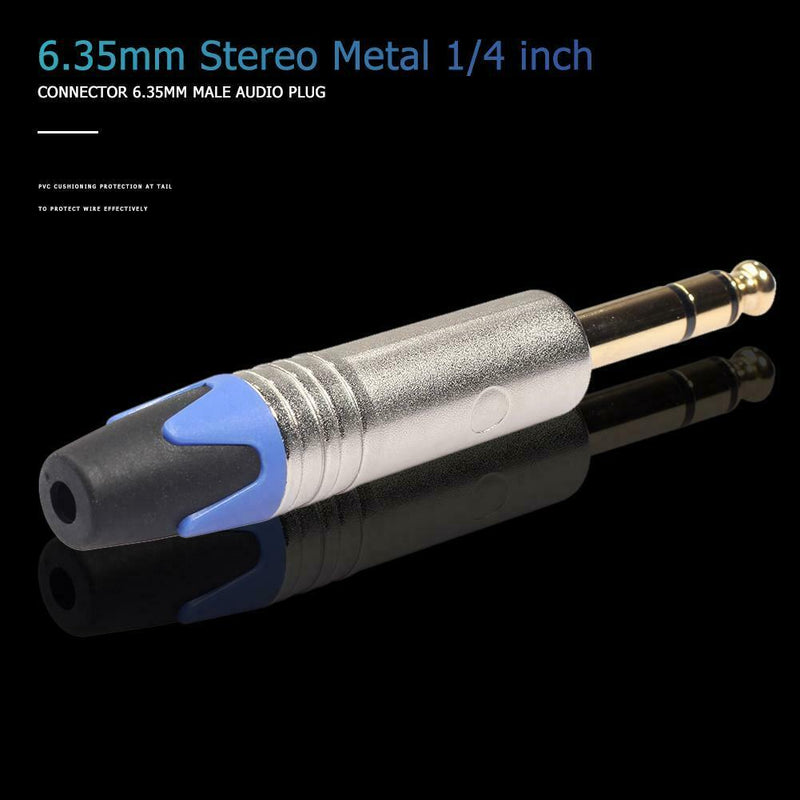 6.35mm Stereo Metal 1/4 inch Connector 6.5mm Male Audio Plug Solder Adapter A