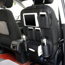 Leather car seat back travel multi-pocket folding storage bag organizer holde Kw