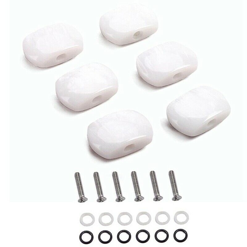 6Pcs Acrylic Guitar Tuning Pegs Buttons Machine Heads Knobs With Screws Kit