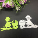 Girl Baby Carriage Rabbit Bunny Cutting Dies Stencils Paper Card Embossing Cr JR