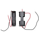 2Pcs Double Side Opening Frame 2 x 1.5V AA Battery Case Holder Black