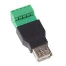 New USB 2.0 Type A Female to 5 Pin Screw Shield Terminal Plug Adapter Connector