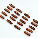 50Pcs small light wooden 30*10mm toggles with two holes Newly Y0D5 K4J2 F9U C5Z9