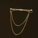2pcs Collar Pin Bar Shirt Tie Stick Pin Brooch with Chain For Men Women