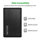 2.5 inch Hard Disk Mobile Case USB 3.0 to SATA HDD SSD Enclosure (Black) A
