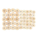 Lots 50 Pcs DIY 4-Holes Mixed Wooden Buttons Natural Round Sewing Scrapbooking
