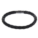 Mens Black Leather Magnet Bracelet Wristband Band 0.23" HOT V7S1