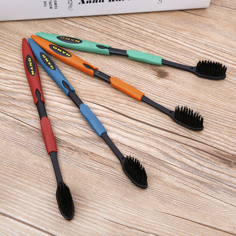 4 Pcs Bamboo Ultra Oral Dental Soft Care Charcoal Toothbrush Nano-Brush-Healt