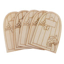 10Pieces Door Shape Wood Shapes Wooden Ornament Wood Cogs Ornament Hanging