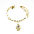 Likable 1 Pcs Bracelet Hand of Fatima Hamsa Evil Eye String Pendant Link   ES