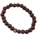 Buddhist Brown Wood Round Beads Elastic String Wrist Bracelet for Unisex P8C6