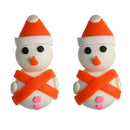 Lovely Snowman Drop Earrings Christmas Pendant Ear Studs Jewelry (Orange) A