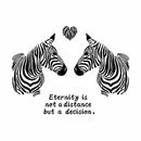 Let'S Diy Black Love Zebras Wall Stickers For Bedroom Animal Decor For Marr