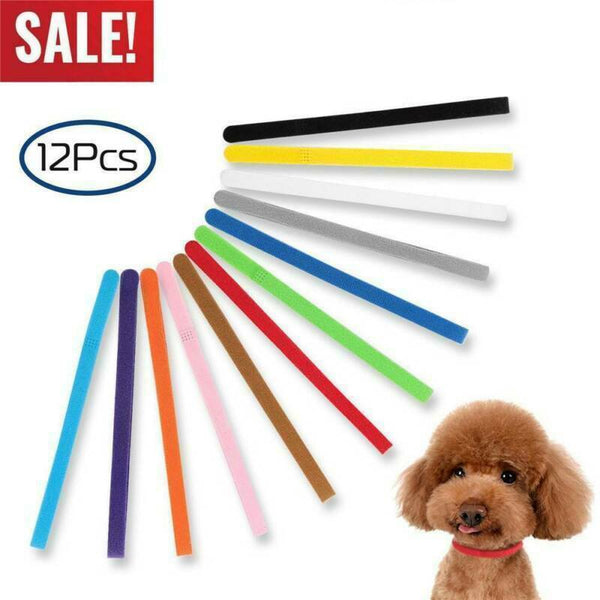 12pcs/set Adjustable Newborn Puppy ID Collar Pet Kitten Colors Cat Band Whelping