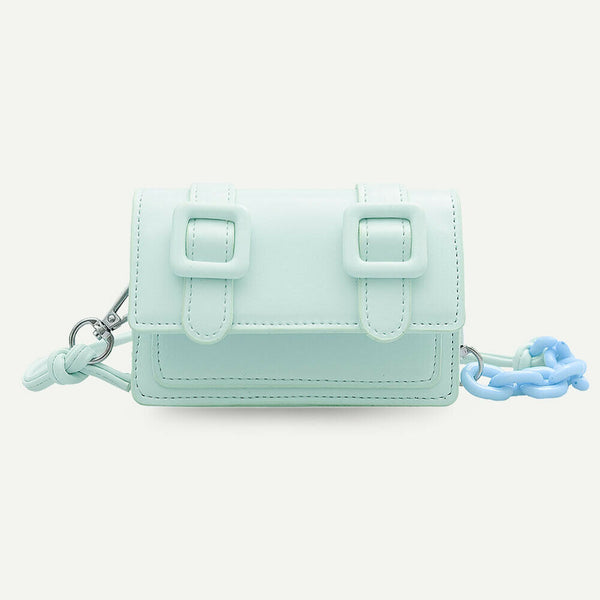 Mini Shoulder Bags Candy Color Purse Women PU Crossbody Handbag (Green)