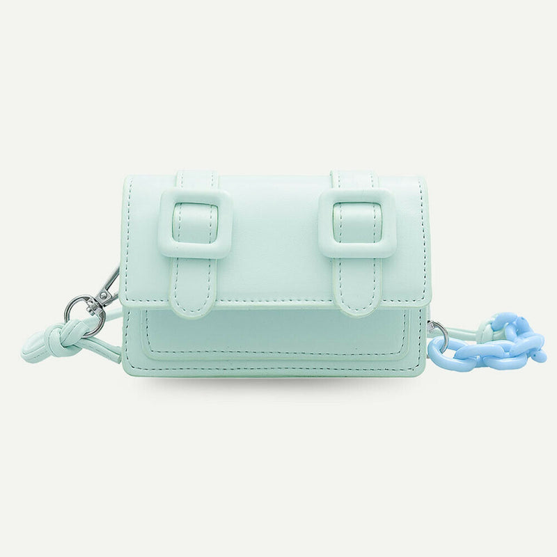 Mini Shoulder Bags Candy Color Purse Women PU Crossbody Handbag (Green)
