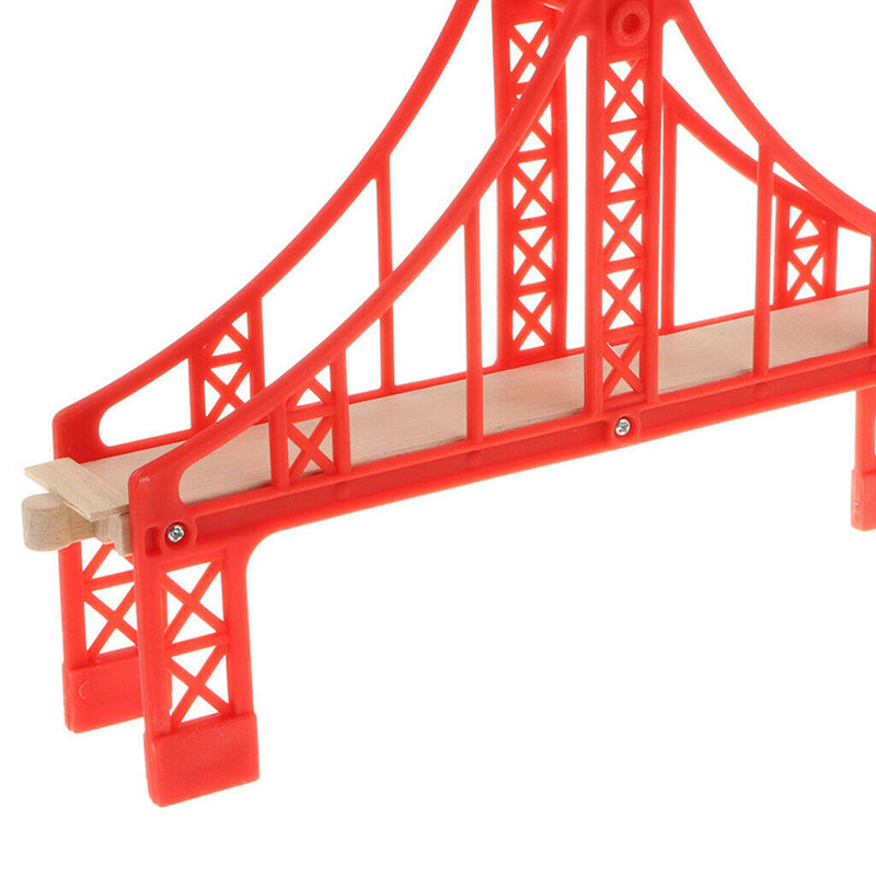 Wooden Trains Railway Set Compatible Accessories - Big Red Bridge
