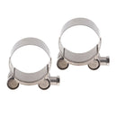 2x Motorcycle Exhaust Clamp / Clip / Bracket / Banjo Stainless Steel 36-39mm