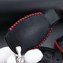 Real Leather Auto Key Case Chain for Mercedes Benz Car 3 Buttons Red thread