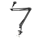 Adjustable Microphone Mic Boom Scissor Arm Stand Set - Black