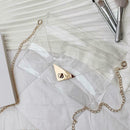 WomenTransparent PVC Envelope Messenger Bags Crossbody Clutch Totes (Clear) A