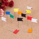 100 Pieces Mixed Color Flag Push Pins Nail Thumb Tack Drawing Map Pin Stationery
