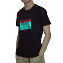 Men Sound Activated Led T-Shirt Light Up Flashing Rock Disco Equalizer Shor F7L3