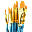 10pcs Artist Brush Set Acrylic Watercolor Round pointed tip nylon hair