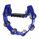 Tambourine Blue Hand Held with Double Row Metal Jingles Percussion Church B F7U8
