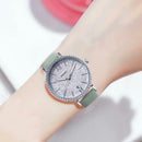 Waterproof Star Sky Quartz Watch Women Leather Strap Wristwatch (Green A) A