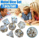 7PCS/Set Two-color Transparent Multi-faceted Dice Geometric Shape Game T1H7