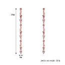 Trendy Rhinestones Flowers Drop Dangle Earrings Fashion Rhinestones Chain L