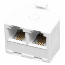 2-Way 6P4C RJ11 Modular Phone Telephone Wall Adapter and Splitter for Landl P3Z4