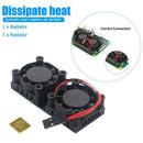 Mini Dual Fans Radiator Copper Heatsink PC Case Cooler for RPi 3B/2B/B+