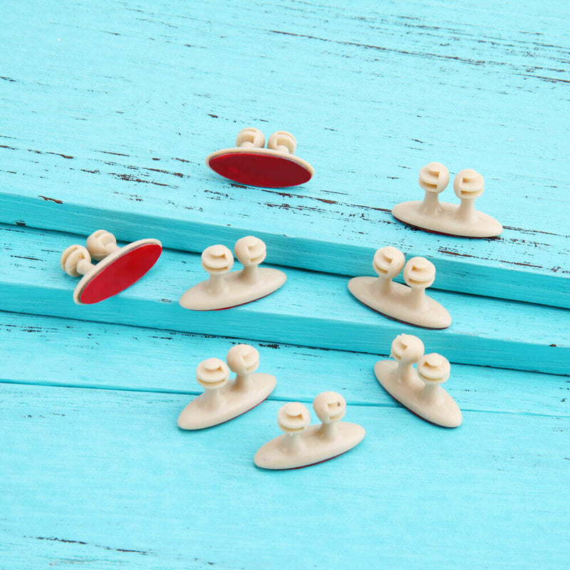8Pcs Car Interior Clip Earphone Cable Clip Arrangement Panel Clamp(Beige)