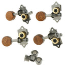 Pack of 4 Open Tuning Pegs Tuners Mahogany Knobs for Ukulele/Acoustic Guitar