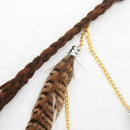 Bohemian Peacock Feather Headdress Headband Braiding Hair Band Headband Lea
