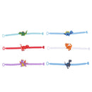 6Pcs Bracelet keychain mini dinosaur rubber wristband dinosaur keychain 3C