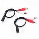 2-RCA Cable Male Plug to 3.5mm Female Aux Audio Headphone Jack ConverterAdap Hn