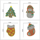 4pcs DIY Christmas Full Drill Special Shaped Diamond Painting Bag Keychains