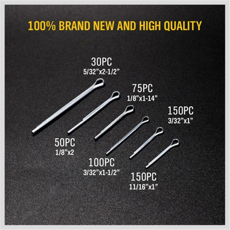 555pcs/Set Stainless Steel Split Pins Clevis Cotter Pin Fasteners Parts Tool Kit