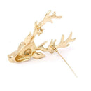 1 x Gorgeous Christmas Antler Deer Head Collar Brooch Pin Xmas Gift Unisex- N9P1