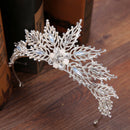 Baroque Leaves Wedding Crown For Women Queen Princess Crystal Bridal Tiaras