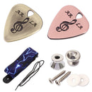 Blue Polyester Guitar Strap with Picks Strap Locks Buttons for Guitar Parts