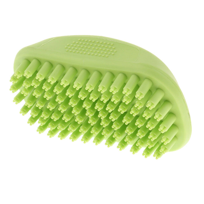 Pet Dog Puppy Bath Grooming Rubber Comfortable Hair Massage Brush Green