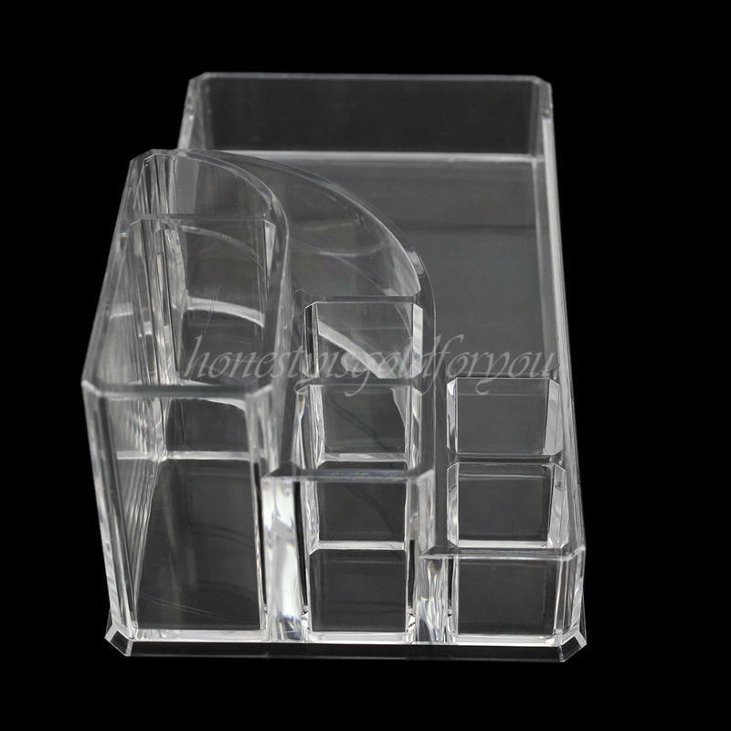Acrylic Clear Make Up Organiser Cosmetic Stand Display Storage Case 8 Tip