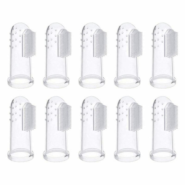 10 Pieces Soft Silicone Pet Finger Toothbrush, Tooth Cleaner Dog Cat Teeth  J3H9