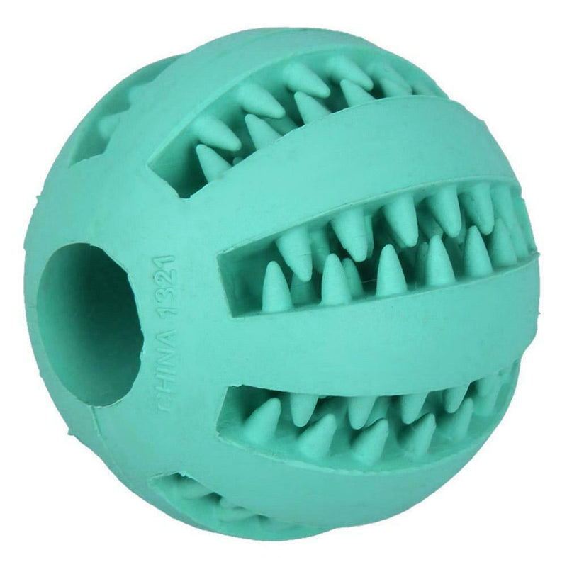 5cm Pet Toys Rubber Interactive Ball Dog Chew Tooth Cleaning(Lake Blue) A